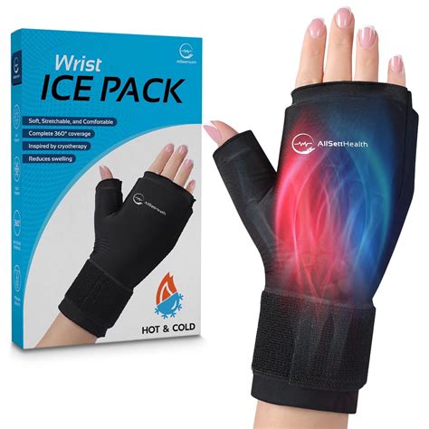 Allsett Health Wrist Ice Pack Wrap Hot Cold Therapy Glove For Hand Thumb Pain Relief