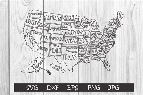 Usa Map Svg America Svg Map Hand Drawn