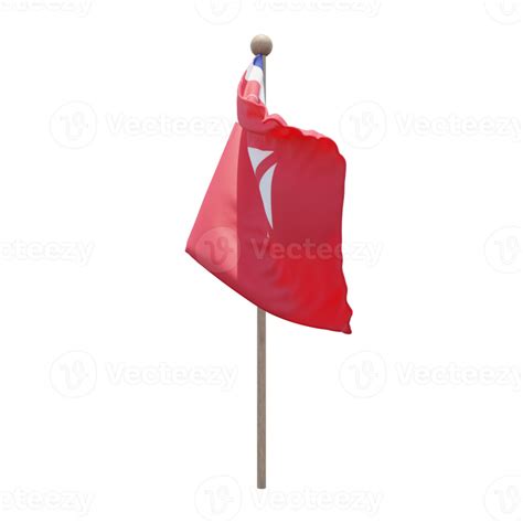 Wallis And Futuna 3d Illustration Flag On Pole Wood Flagpole 11228600 PNG