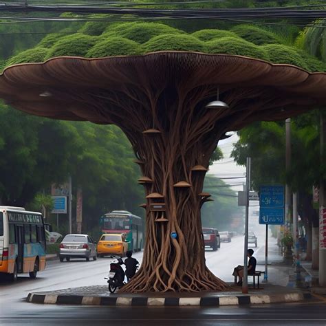 Premium Photo Passenger Canopies At Bus Stop Generated By Ai