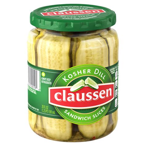 Claussen Kosher Dill Pickle Sandwich Slices Fl Oz Jar Pantry