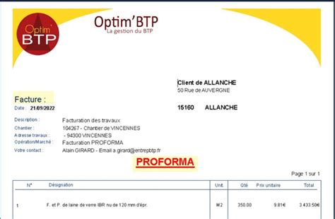 Comment Faire Une Facture Proforma Q Optim Btp