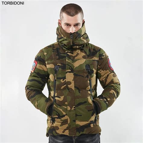 Mens Casual Parkas Camouflage Thick Warm Winter Jacket Men Military