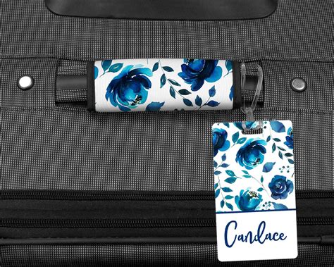 Flower Luggage Tag Floral Luggage Tag Personalized Luggage - Etsy