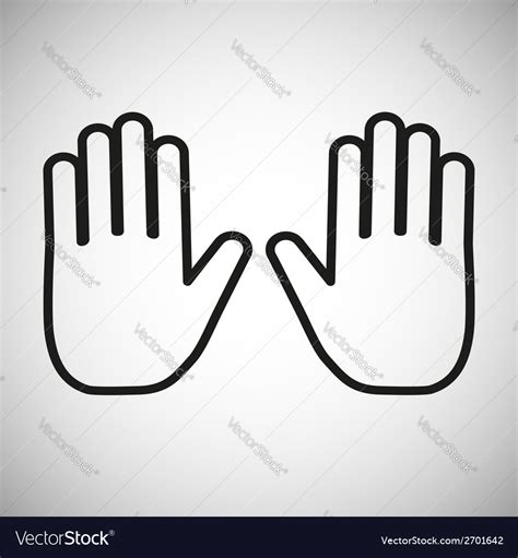 Hand outline icon Royalty Free Vector Image - VectorStock