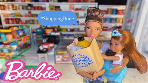 Barbie And Chelsea Grocery Shopping Mini Brands Supermarket Youtube