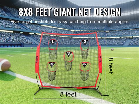 Vevor 8 X 8 Ft Football Trainer Throwing Net Training Throwing Target