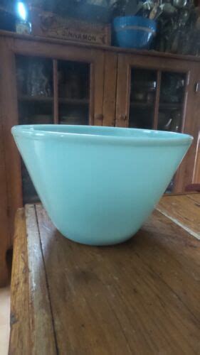 Vintage Fire King Mixing Bowl Blue 8 12 6 Tall Delphite Azurite Ebay