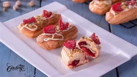 Pistachio Raspberry Mini Eclairs Easy Recipe That Anyone Can Follow