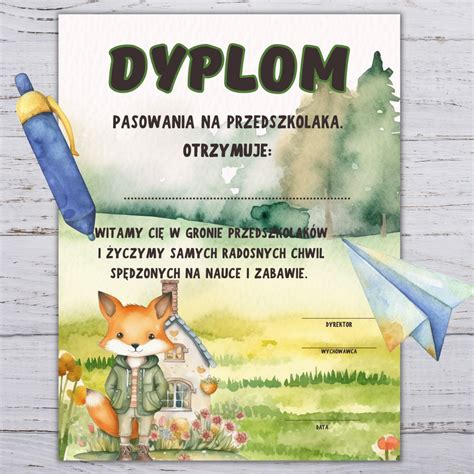 Dyplom Pasowanie Na Przedszkolaka Liski Mimacje