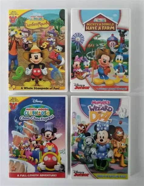 MICKEY MOUSE CLUBHOUSE Disney Junior DVD Lot Of 4 Minnie Mouse Donald