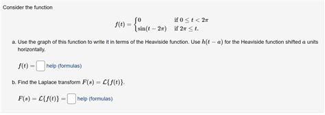 Solved Consider The Function F T {0sin T−2π If 0≤t