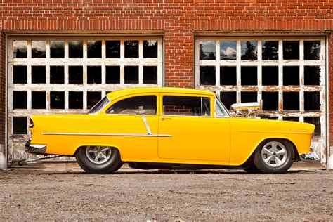 1955 Chevrolet Bel Air Drag Race Racing Hot Rod Rods Custom Retro Belair Wallpapers