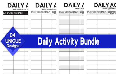 Daily Activity Log Book Bundle KDP Graphic By KDP Pro Creative Fabrica