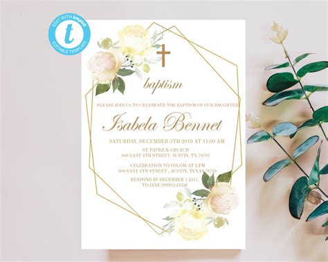 Baptism Invitation Girl Baby Girl Baptism Communion - Etsy