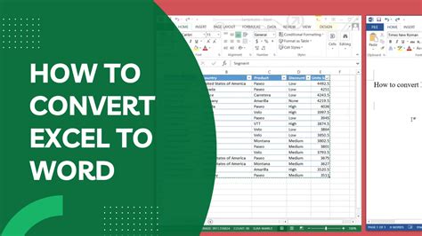 How To Convert Excel To Word Earn And Excel