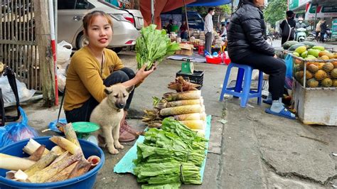 Harvest Giant Bamboo Shoots Green Vegetables Bring Them To The Market To Sell Chuc Thi Duong