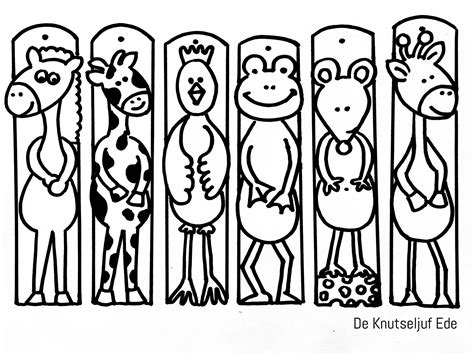 Kleurplaten Boekenleggers Dieren Zelfgemaakte Boekenlegger Kleurplaten
