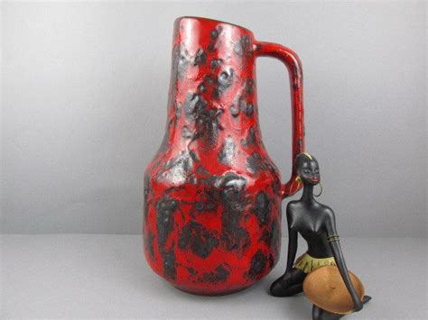 Xxl Vase Westdeutsche Keramik Bodenvase Von Scheurich Fat Lava Etsy