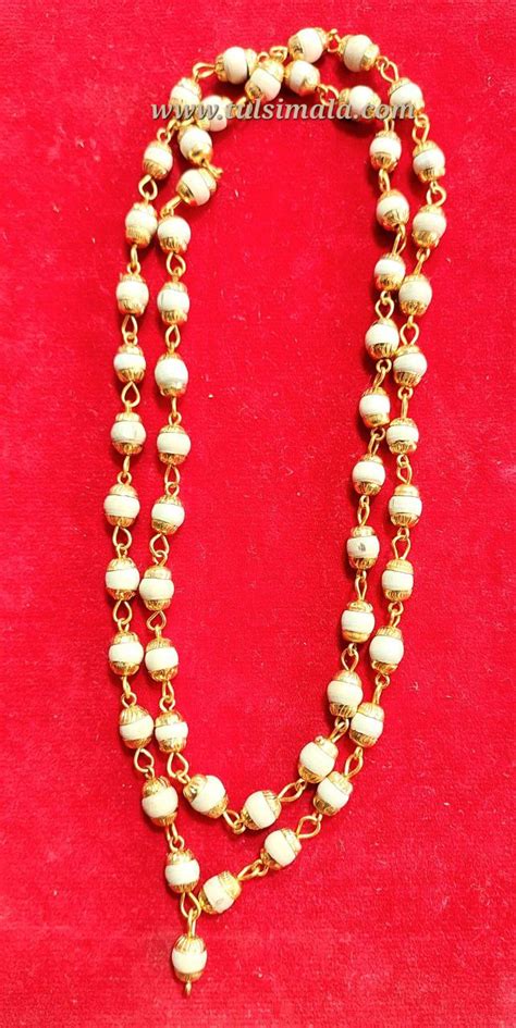 Tulsi Neck Mala With Gold Plated Wire Original Tulsi Mala Store