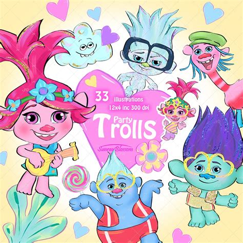 Party Trolls Clipart Trolls Png Trolls Characters Trolls Inspired Clip