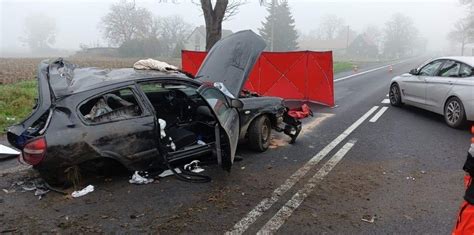 Tragiczny Wypadek Na Drodze Krajowej Samoch D Uderzy W Drzewo