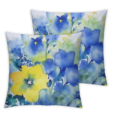 Nawypu Flowers Pillow Case Watercolor Floral Wildflowers Butterflies