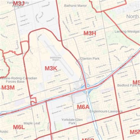 Toronto, Ontario Postal Code Forward Sortation Areas Map