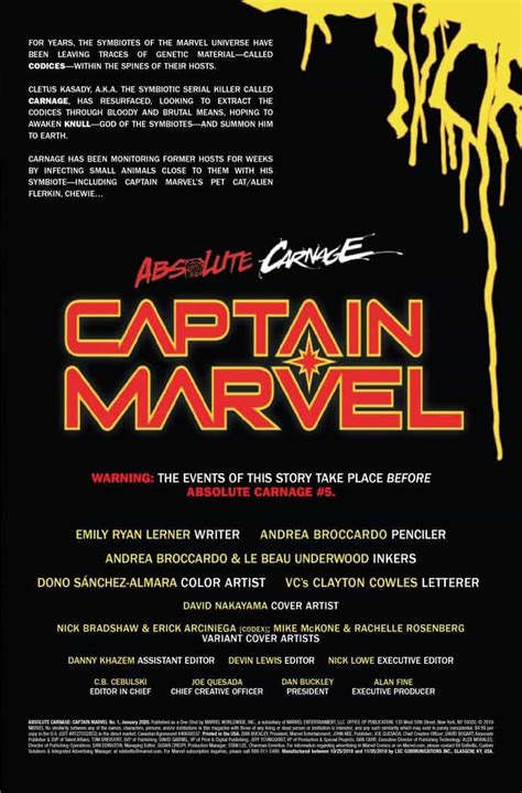 Marvel Comics Universe Absolute Carnage Captain Marvel Spoilers