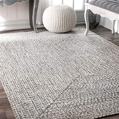 Nuloom Wynn Braided Indoor Outdoor Area Rug X Light Grey Salt