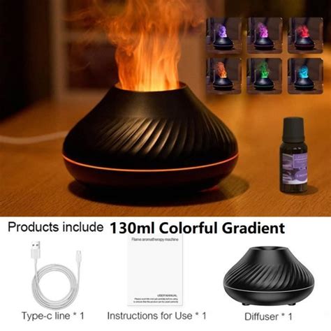 Couleur Noir Ml Flamme Volcanique Diffuseur D Ar Mes Lampe Huile