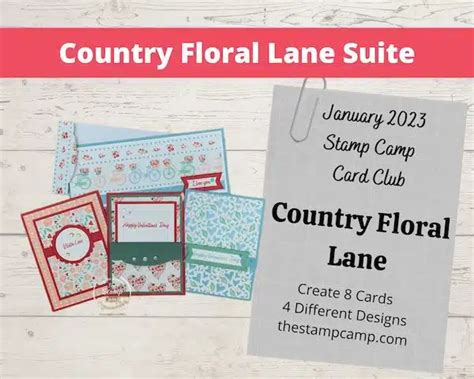 Country Floral Lane Suite Collection January Card Club Kit The Stamp Camp