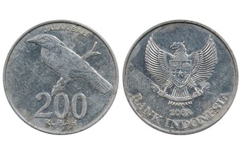 Indonesia Coin 200 Rupiahon a White Background Stock Photo - Image of ...