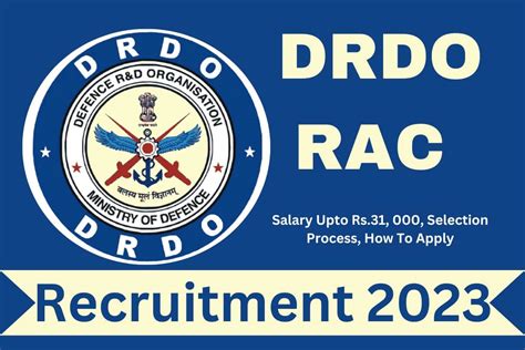 DRDO RAC Recruitment 2023 Salary Upto Rs 31 000 Selection Process