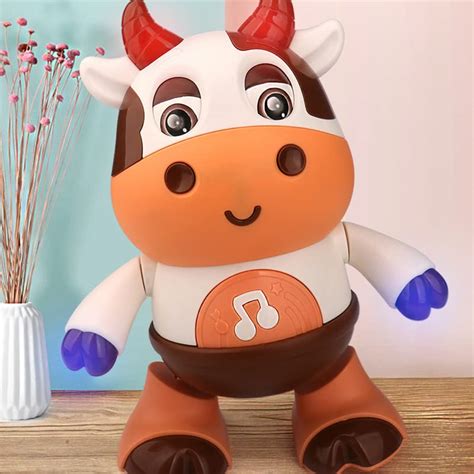 Dancing Light Cute Cow Toy 2023 New Cute Dancing Walking Baby Cow Toy