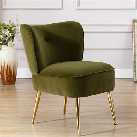 Single Sofa Chairs For Living Room Modern Cushion Small Velvet Winback