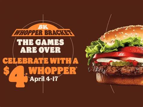 Burger King Canada Offers $4 Whopper Deal In The App Through April 17, 2023 - Canadify