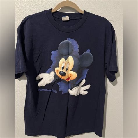 Disney Shirts Vintage Disney Blue Mickey Mouse Front And Back Short