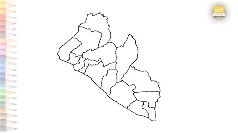 Liberia With Counties Map Outline How To Draw Liberia Map Outline