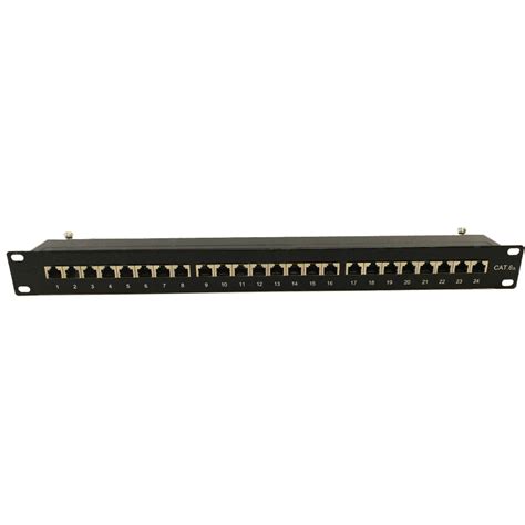 24-Port CAT6A Shielded Patch Panel, 19" Rackmount