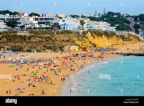 Albufeira Portugal Beach Algarve Region Faro Atlantic Ocean Stock Photo