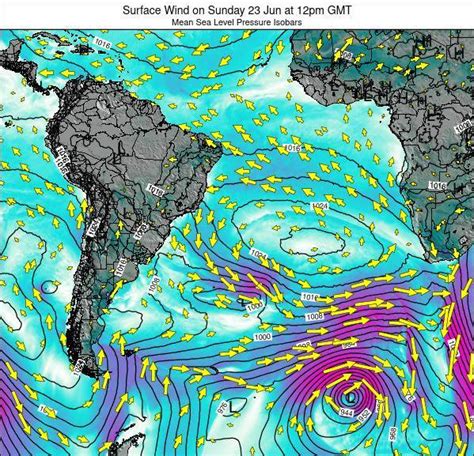 South Atlantic Surface Wind On Tuesday Jun At Pm Gmt