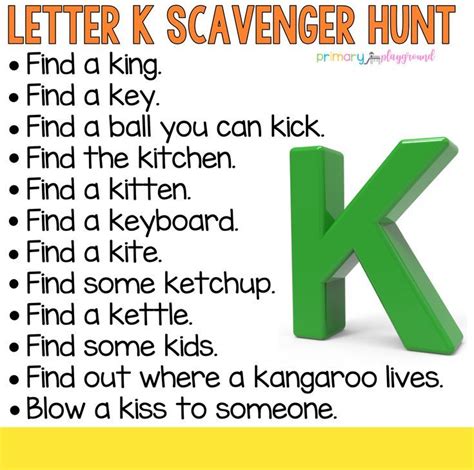 Alphabet Scavenger Hunts Primary Playground Lettering Preschool