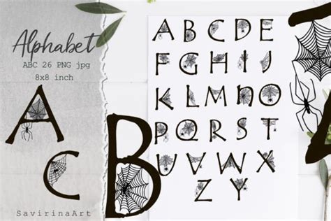 Alphabet Spider Web Spiders Spider Font Graphic By Savirinaart