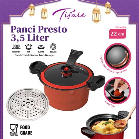 Jual Tifale Panci Presto Liter Wajan Presto Kokoh Coating Batu