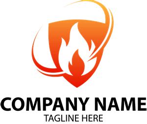 Flame in Shield Company Logo PNG Vector (EPS) Free Download