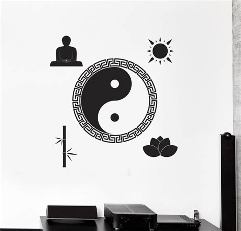 Vinyl Wall Decal Yin Yang Buddha Zen Meditation Room Stickers Unique G