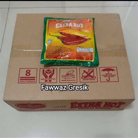 Jual Del Monte Saus Sambal Extra Hot Pedas Sachet 1 Dus Karton Isi 20