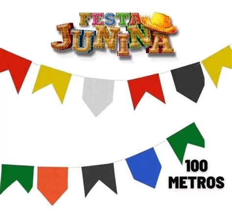 Kit 50 Metros Bandeirinha Papel Seda Festa Junina Decoração MercadoLivre