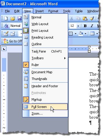 View Word Documents In Full Screen Mode